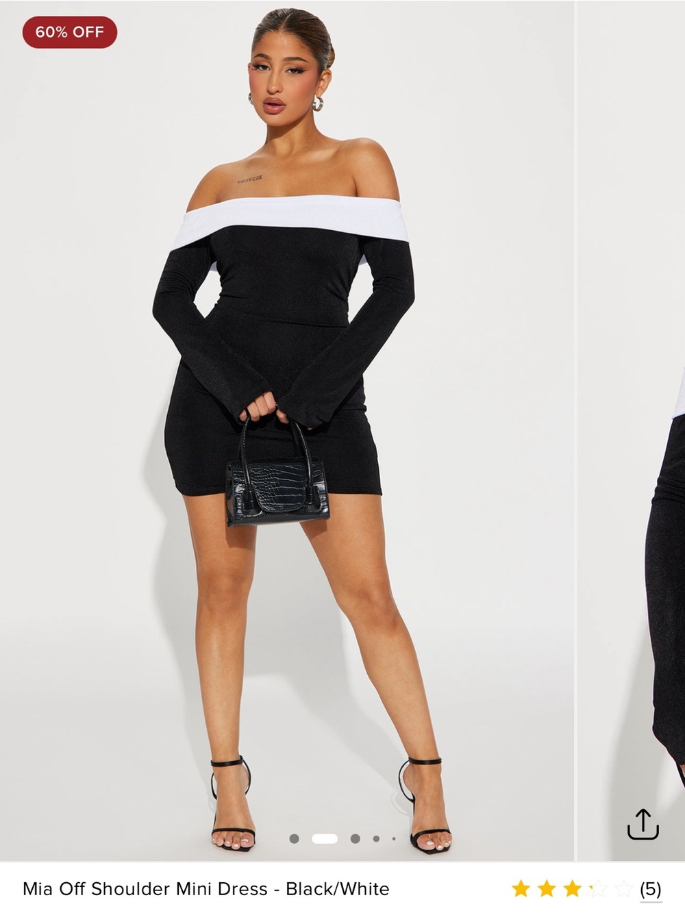 Fashion Nova Black & White Strapless Mini Dress